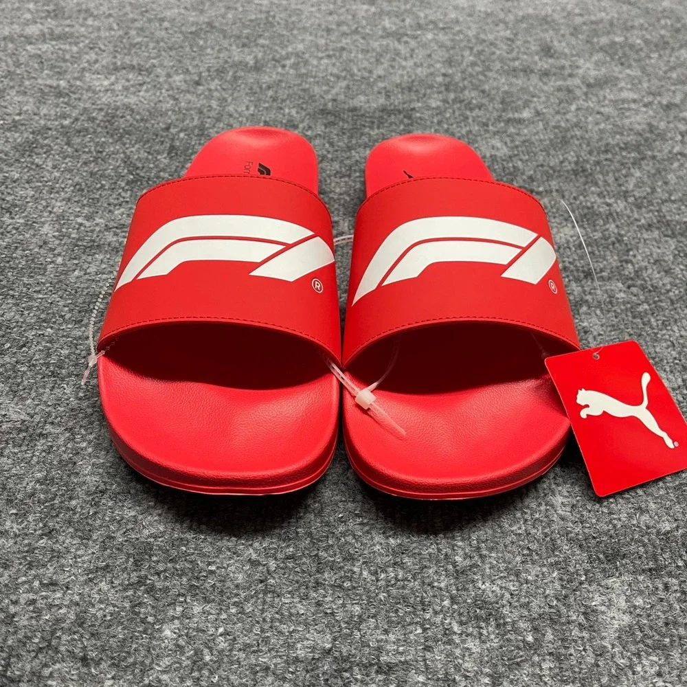 Puma Formula 1 F1 Slides Mens Size 11 Red Leadcat 2.0 Racing Sandals Flip Flops